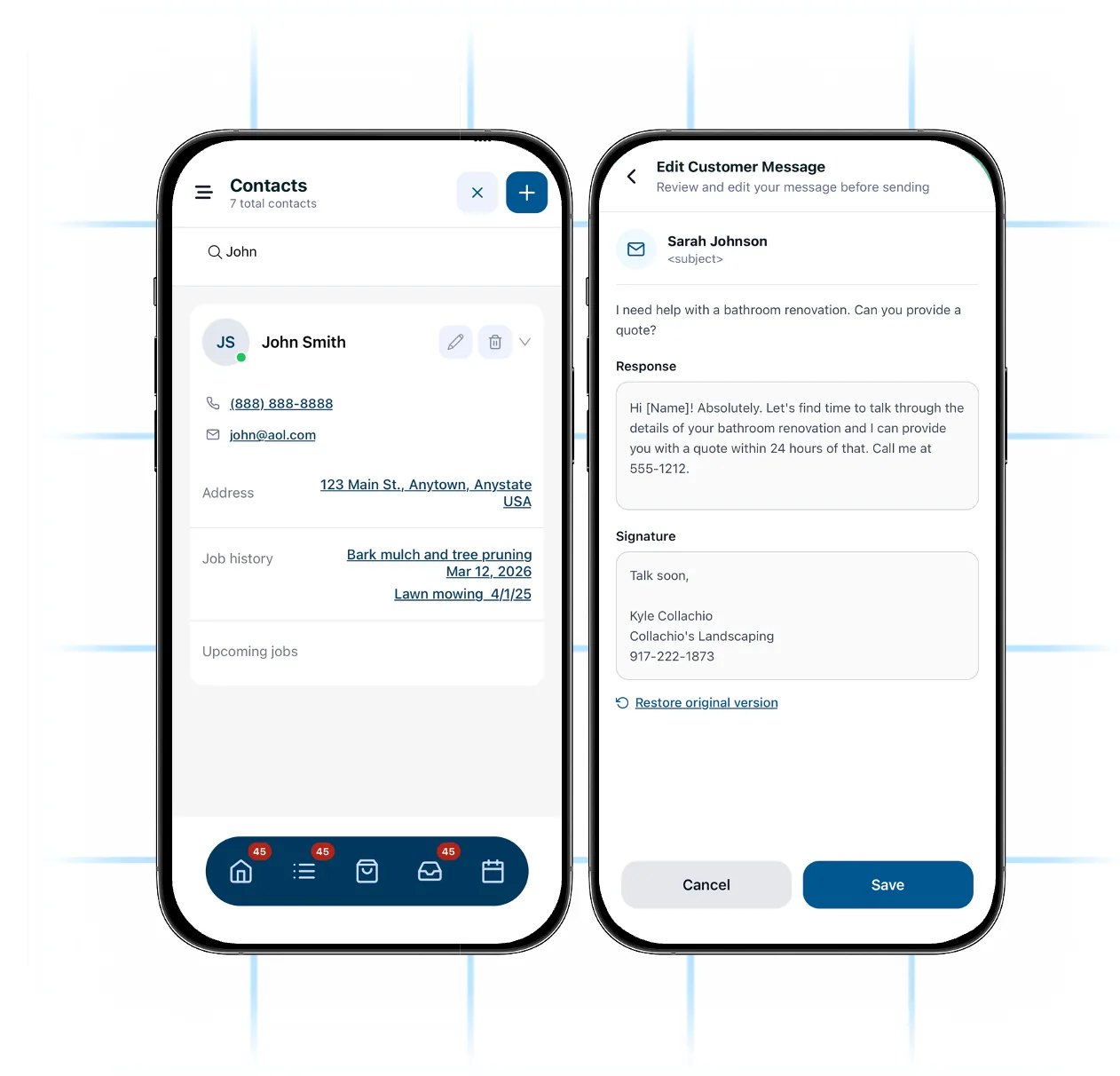 Stay connected screen