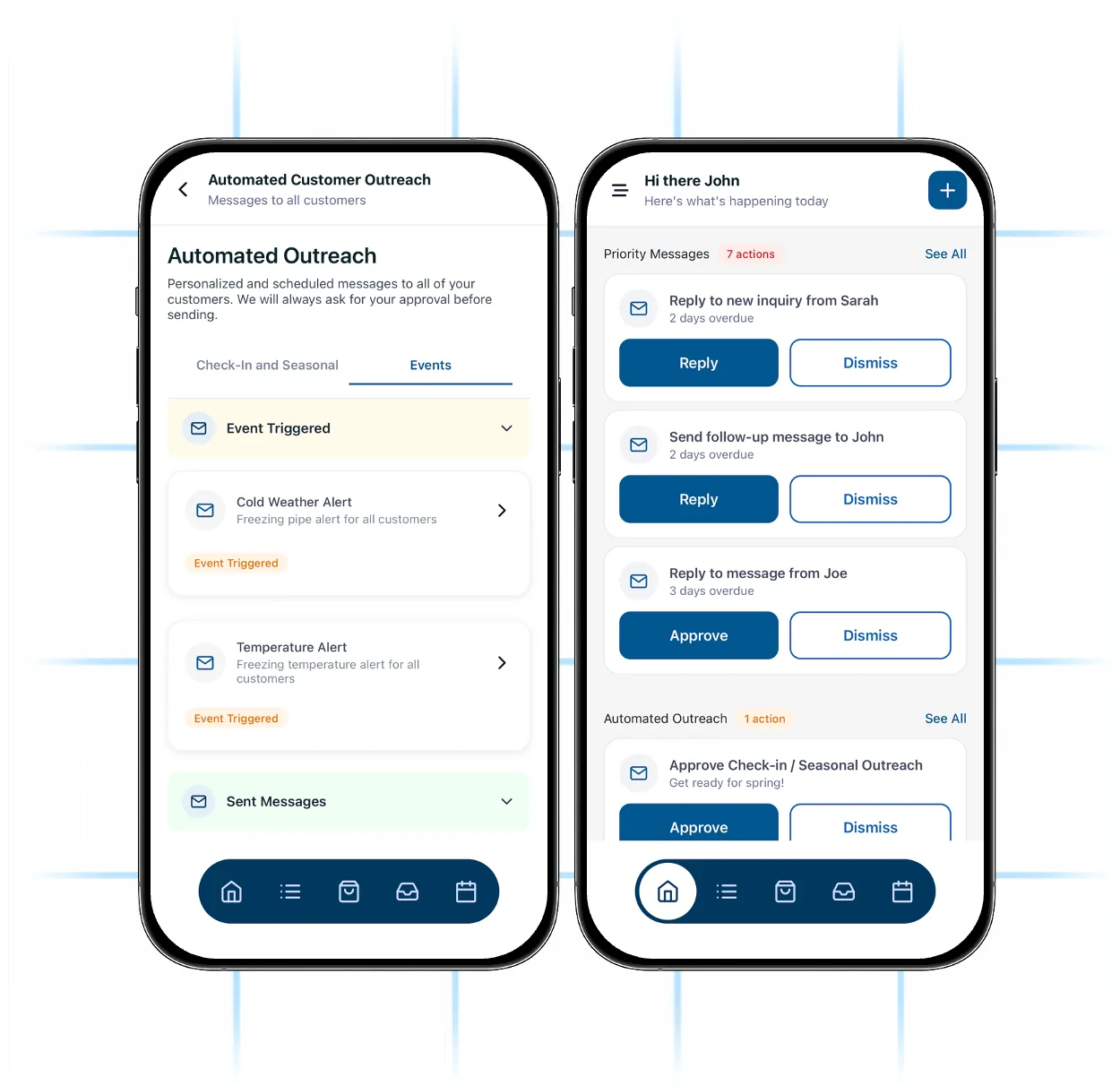 Win repeat business screen